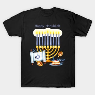 Happy Hanukkah Watercolor T-Shirt